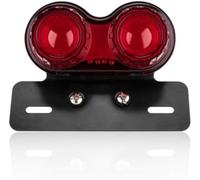 Generic Indicator Light Motorcycle Turn Indicator Light Universal License Plate Tail Light Motor Led Rear Tail Light Double Round Brake Light Motorcycle Accessories