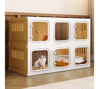 Generic Indoor Cat Cage Enclosure - DIY Cat Playpen with Litter Box, Hammock & Space for 1-2 Cats, Ferrets, Chinchillas & Rabbits(106 * 46 * 71cm/42 * 18 * 28in)
