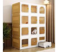 Generic Indoor Cat Cage Enclosure - DIY Cat Playpen with Litter Box, Hammock & Space for 1-2 Cats, Ferrets, Chinchillas & Rabbits(106 * 46 * 141cm/42 * 18 * 55in(B))