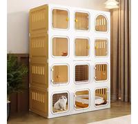 Generic Indoor Cat Cage Enclosure - DIY Cat Playpen with Litter Box, Hammock & Space for 1-2 Cats, Ferrets, Chinchillas & Rabbits(106 * 46 * 141cm/42 * 18 * 55in)