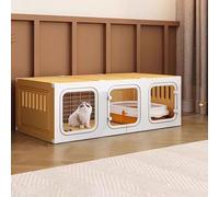 Generic Indoor Cat Cage Playpen - Semi-Enclosed Detachable Cat Enclosure for 2-3 Cats - Large Outdoor & Indoor Exercise Space(Without Litter Box,105x45x35cm)