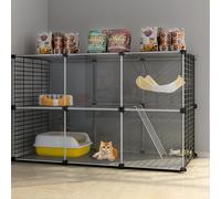 Generic Indoor Cat Cage - Spacious Cat Playpen for Kittens, Puppies, and Small Animals - DIY Design Chinchilla Cage and Enclosures(Onecolor,107 * 37 * 72cm-B)