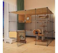 Generic Indoor Cat Playpen with Door - Versatile Cage for Kittens, Guinea Pigs, Bunnies, and Chinchillas - Ideal for 1-4 Cats(147 * 95 * 109cm)
