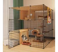 Generic Indoor Cat Playpen with Door - Versatile Cage for Kittens, Guinea Pigs, Bunnies, and Chinchillas - Ideal for 1-4 Cats(111 * 95 * 109cm)