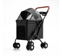 Generic Industrial Pet Carriage Dog Cat with Enclosed Compartment Mesh Ventilation Canopy Portable Folding Carbon Steel Oxford Linen Design Suitable for Daily, Black, Color to 2, Size to 2