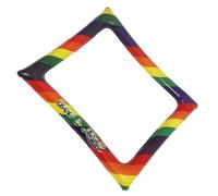 Generic Inflatable Photo Frames Rainbow Inflatable Photo Frame Colorful Lightweight Plastic Easy to Inflate Reusable Vibrant Design Creative Shape Eye-catching for Rainbow-themed Parties
