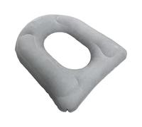 Generic Inflatable Toilet Seat Cushion for Seniors, Air-Supported PVC Seat Cushion, Portable with Suction Cups for The Elderly, Hotel, Home, Gray Flocking