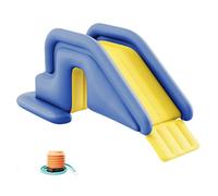 Generic Inflatable Water Slide with Climbing Wall Wide Steps Compact Design for Kids Outdoor Backyard Pool (Blue)