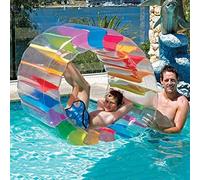 Generic Inflatable Water Wheel Water Roller Roller Float Brilliant Colours Safe Durable PVC Material For Kids Pool Play Outdoor Water Activities Size 100cm x 60cm (Colorful)