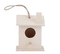 Generic Innovative Bird House Nests 4Pcs Durable Platane Wood Hanging Garden Decor for Birds Resting and Living 5.5x4x7cm