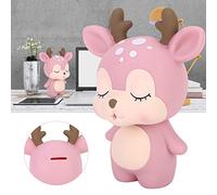 Generic Innovative Deer Shape Money Box for Kids Bright Color Cartoon Ornament Soft Plastic Savings Jar
