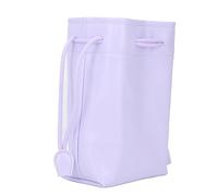 Generic Instant Camera PU Leather Drawstring Pouch Bag Portable and for Travel and Photography Enthusiasts, Soft Microfiber Interior-Large Capacity Universal Storage Bag (Purple)