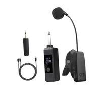 Generic Instrument Microphone Clip on Microphone Gooseneck Receiver System Rechargeable Portable Violin Live Performance Cordless, 6.5mm