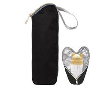 Generic Insulated Bottle Bag for Baby, Black, Bottle Warmer & Cooler, Portable Travel Thermal Bag, Waterproof, 25cm x 7cm, 55g