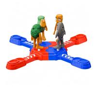 Generic Interactive Interlocking Console Character Figures Display Board Wood Frame Suitable for Multiplayer Games Family Gaming Nights, 2 vs 2 battle arena with 4 Sha