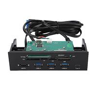 Generic Internal Card Reader High Speed USB 3.0 Multifunction Dashboard for PC Front Panel, Durable Material LED Indicator for Easy Data Transfer 6 Card Slots Accessory for Desktop PC