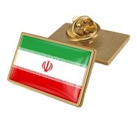 Generic Iran Flag Brooches Pins National Flag Lapel Metal Pin Badge Iran Map Crystal Brooch Iran Vintage Lapel Pins Jewelry Gift, 0.98*0.59inch/25*15mm, Style 2