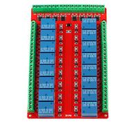 Generic Isolated Type 16 Channel Relay Module Interface Board with Strong Anti-interference Ability, DC 5/12/24V High/Low Level Actuator Control for DIY Enthusiasts (DC5V)