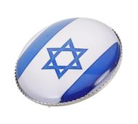 Generic Israel Brooch Pin Badge with Creative Crystal Glass Design, Metal Material, 25mm Diameter, Multifunctional Flag Lapel Pin for Clothing and Hats, for International Travel