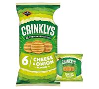 Generic Jacob's Crinklys Cheese & Onion Snacks Biscuits 6 Pack 138G | Suitable for Vegetarians | Oven Baked Not Fried | Premium product