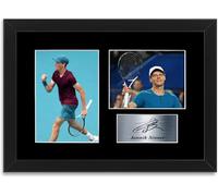 Generic Jannik Sinner Tennis Player A4 Signed Autograph Photo Display Mount Framed Poster for Living Room Sports/Tennis Wall Art