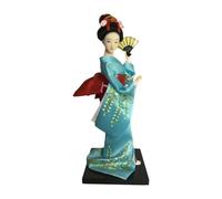 Generic Japanese Geisha Doll in Asian Kimono, 23 Cm Tall Sculpture, Table Decoration, Collector's Item, for Bar, Bookshelf Or As A Home Accessory, Style D