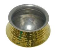 Generic jewellary hub Traditional Hammered Brass (Inside -Tin Coating) Handi | Degchi for Cooking Biryani Dal Vegetable Sabzi (Brass, S- 1 liter), BT003