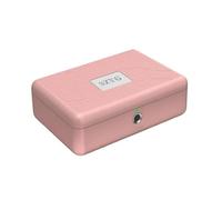 Generic Jewelry Storage Container Biometric Lockbox Secure Storage Box Portable Housing with Quick Keyless Access Module Suitable for Home Office Apartment Dorm, Pink
