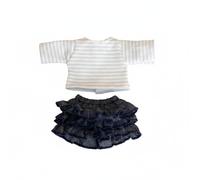 Generic Jointed Doll Dress Apparel Set With Striped Top And Ruffled Skirt Garments For BJD Dolls Customizable Wardrobe Pieces suitable for collectors display , Light Blue , Striped SET