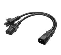 Generic JSADZKJ IEC320 AC Power Cord C14 Male to C13+C5 Female Y-Type Splitter Power Cord 250V/10A Socket Adapter Cable for UPS PDU Etc.30cm