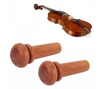 Generic Jujube Wood Violin Endpin 2Pcs Durable Accessories for Musicians Black and Brown Styles (Brown without fish eyes)