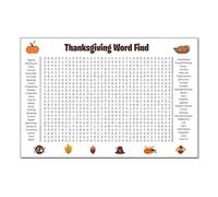 Generic Jumbo Thanksgiving Christmas 31.5x20in Wall Game Poster-Size Word Search Giant Christmas Activity Poster for Christmas Word Scavenger Puzzle Decor