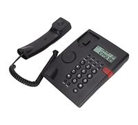 Generic K010A-1 Corded Phone Stylish Design Caller ID Function Hands Free Calling for Home Office Hotel Durable ABS Material (Black)