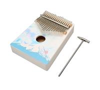 generic Kalimba 17 Keys Steel Bars Allied Letters in Relief Notes Relief of Stress Piano with Thumb with Adjustment Hammer for Beginners Children