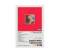 Generic Kanye West My Beautiful Dark Twisted Fantasy Cover Posters Music Poster Canvas Wall Art Room Aesthetic Christmas Gifts Unframe 12x18inch(30x45cm)