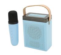 Generic Karaoke Machine Set Portable RGB Speaker Wireless Microphone for Home Party KTV, Surround Sound & Self Reverberation for Outdoor/Indoor Teaching Live Broadcasting, Plastic Electronics (Blue)