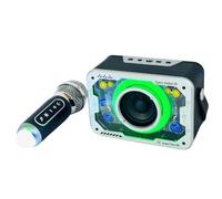 Generic Karaoke microphone Bluetooth wireless speaker Karaoke party singing machine speaker Mini portable, support TF card U disk AUX input (Grey (1 microphone))