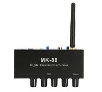 Generic Karaoke Mixer Aluminium Alloy Dual Microphone Input Portable Digital Karaoke Reverberator for DJ Music Stage KTV, Wireless Sound Amplifier for Companies