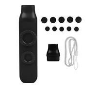Generic Kazoo Flute ABS Kazu Flute with Dual Holes Replaceable Blowing Nozzle 120 X 28 X 14mm for Children Adults Beginners Travel Camping Ukulele Guitar Partner (Black)
