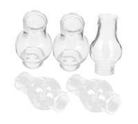 Generic Kerosene Lamp Shade 5pcs Clear Glass Craft Light Cover Replacement Oil Lamp Glass Covers for Retro Wedding Emergency Lighting