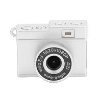 Generic Keychain Camera Tiny Digital Retro HD 1080P Video Recording Wide Angle Lens Compact Design for Travel Outdoor School Selfie ABS 1.14 Inch Screen (Silver)