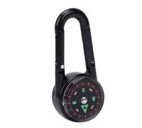 Generic Keychain Compass Thermometer Portable Clamp/Holder On Outdoor Small Navigation Tool for Backpack Hiking Camping, Zinc Alloy Black 2.6x1.1in