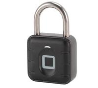Generic Keyless Fingerprint Locker Lock, Small Biometric Padlock 400mAh Battery Capacity Zinc Alloy Accurate Recognition Portable 10 Fingerprints for Suitcase (#1)