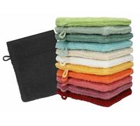 Generic KHOJI Home, 6 COLOR CODED Wash Glove Mitts PREMIUM 100% Cotton 16x21 cm, 3 assorted colors, Absorbent Flannel Face Mitt Body Scrub
