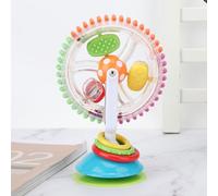 Generic Kid Rattle Toy Soft Colorful Handbell with Sunction Cup, Improve Color Cognitive Ability for Infants, Baby Chair Stroller Toy (New Rotating Ferris Wheel)