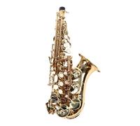 Generic Kids B Flat Brass Soprano Saxophone Set Kit for Children Practice, Good Sound Quality Kids Sax for Beginners, Premium Brass Material, Great Wood Texture for (Gold)