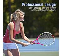 Generic Kids Durable 3Colors Tennis Racket for Training Practice, Anti-rust Aluminum Alloy, Cute Shape Design for Beginners, Lightweight and Eye-catching for Children, Rose Red Yellow Blue, 23" X