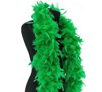 Generic Kids Green Feather Boa - 100g - 180cm | 180cm 1.8m long, deluxe weight, feather scarf wrap, 1920s Gatsby flapper, burlesque, party boa, photo booth props