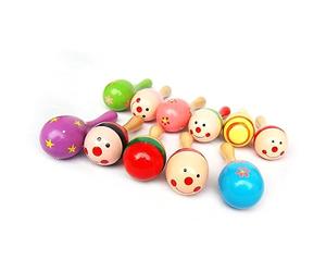 Generic Kids Hand Percussion Rattle Mini Wood Maraca Lightweight Safe Solid Wood Toy, Children's Festival Maraca for Music Education, Vibrant Mini for Social Engagement with Siblings