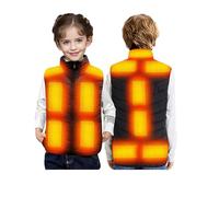 Generic Kids Heated Vest with 13 Heating Zones, USB Electric, 3 Adjustable Temperatures, Black, Size 8-10 Years, Unisex, Polycotton, Regular Fit, Children, Heated Vest, Apparel